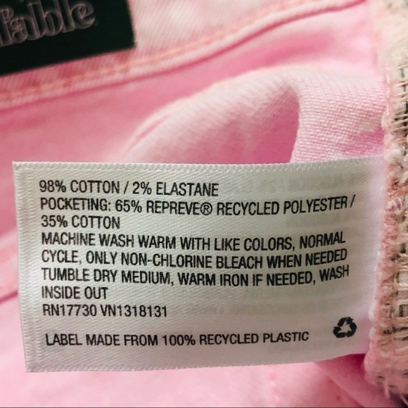 Wild Fable Barbiecore High Rise Light Pink Acid Wash Cuffed Hem Jean Shorts 0/25 - Picture 6 of 12